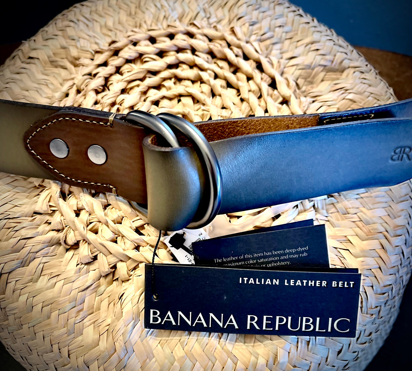 Banana Republic Mens Italian Leather Belt NEW Size Large (38)