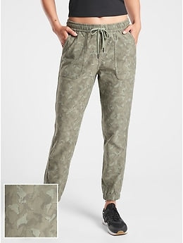 ATHLETA Farallon Jogger, Printed Laurel Olive, 4 NEW! A8