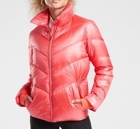 ATHLETA Lofty Down Jacket, Coral (NEW) XS B5