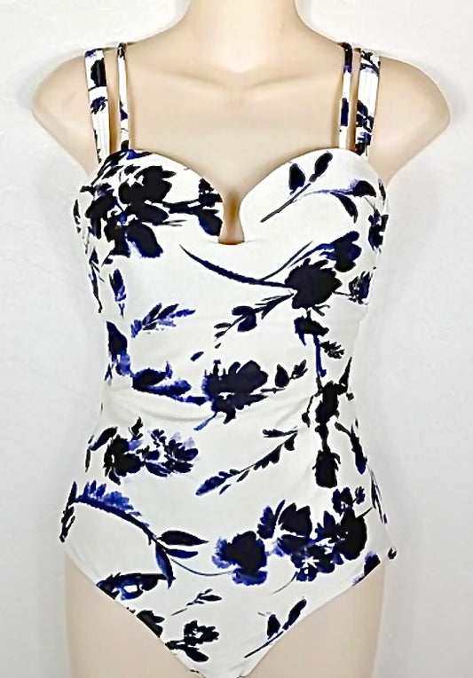 ATHLETA Aqualuxe Print Square Plunge One Piece, Medium, New!, A5