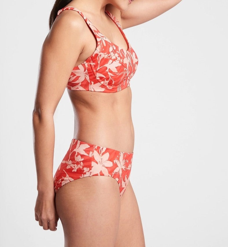 ATHLETA Bondi Bra Cup Bikini Top 36 B/C, Large Bottom, Printed, New!, A5