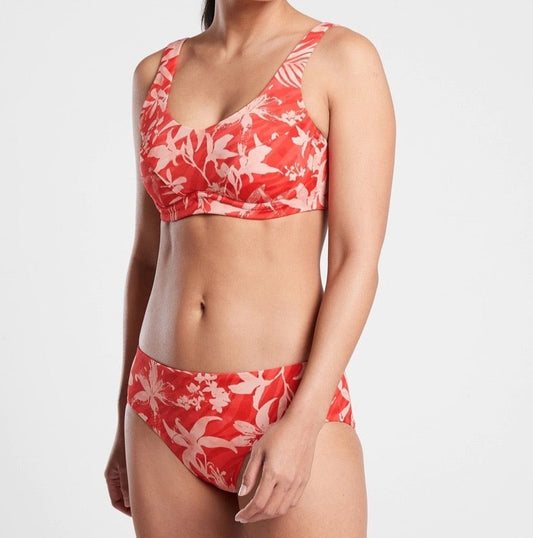 ATHLETA Bondi Bra Cup Bikini Top 36 B/C, Large Bottom, Printed, New!, A5