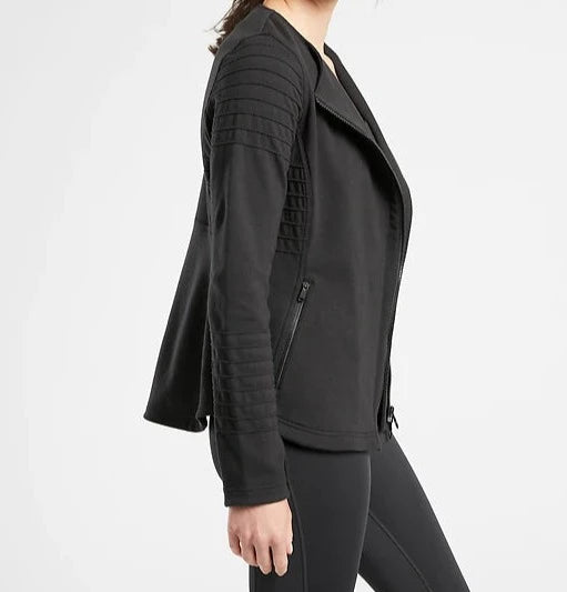 ATHLETA Moto Jacket, Black, XL-Tall, New! B5