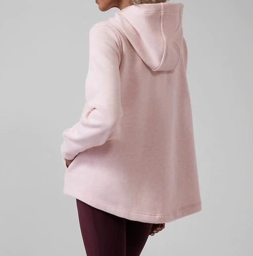 ATHLETA Cozy Karma 1/4 Zip Hoodie, Heather Pink 1X New! B9