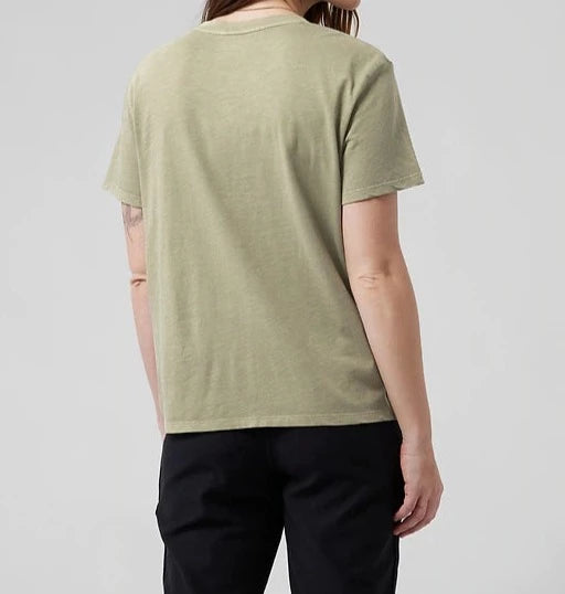 ATHLETA Organic Daily Crew Tee, Shadow Olive NEW XS-Petite A4