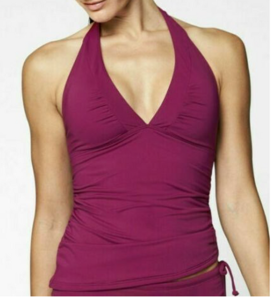 ATHLETA Shirrendipity Halter Tankini Top, Fuchsia, XS, New!, A5
