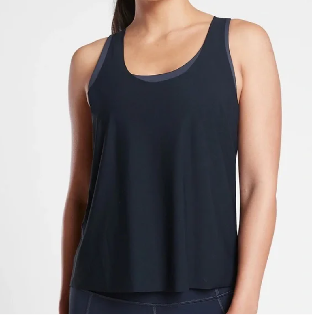ATHLETA 2 In 1 Ultimate Support Top, Navy Blue, Medium NEW! (A2)
