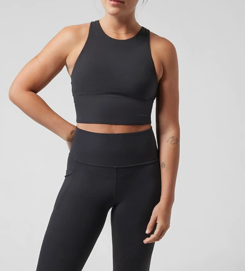 ATHLETA Conscious Crop In Powervita D-DD, Black A11