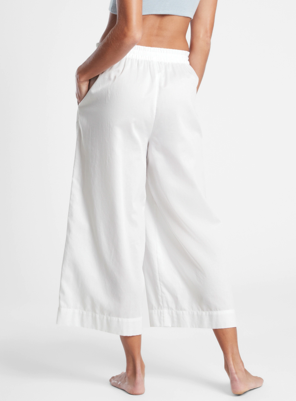 ATHLETA Cotton Dreams Sleep Culotte, White Medium NEW! A11