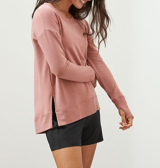 ATHLETA Coaster Luxe Sweatshirt, Pink, Large New! B11