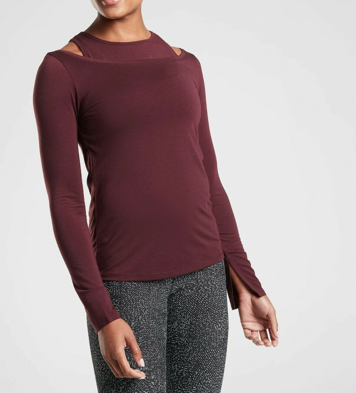 ATHLETA Essence Groove Top, Antique Burgundy
