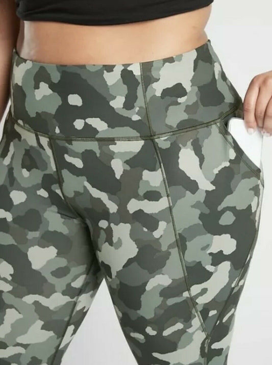 ATHLETA Lightning Camo 7/8 Tight NEW 1X A11