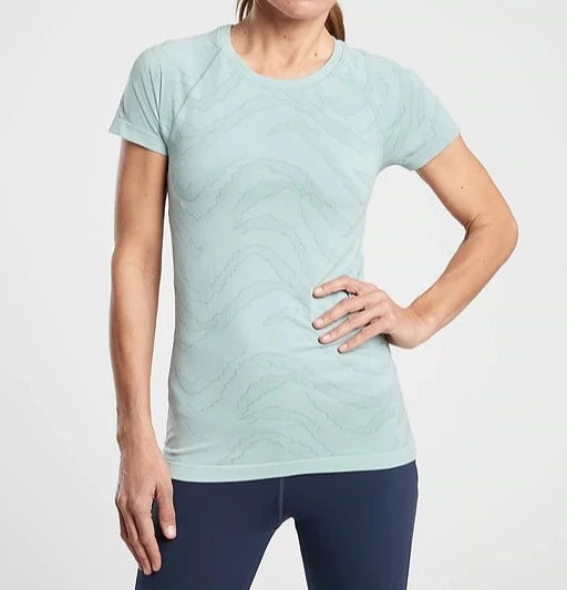 ATHLETA Momentum Printed Tee, Riviera Blue
