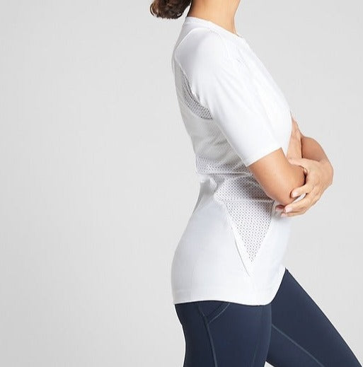 ATHLETA Pacifica II Tee, White Medium NEW! A4