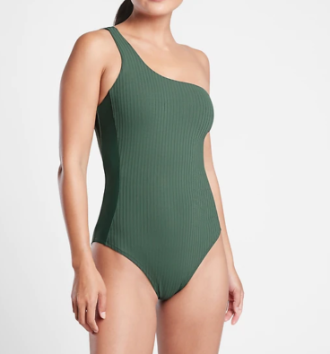 ATHLETA Rib Asym One Piece, Green, Medium, NEW!, A5