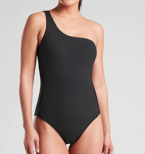 ATHLETA Rib Asym One Piece, XXS, Black, New!, A5