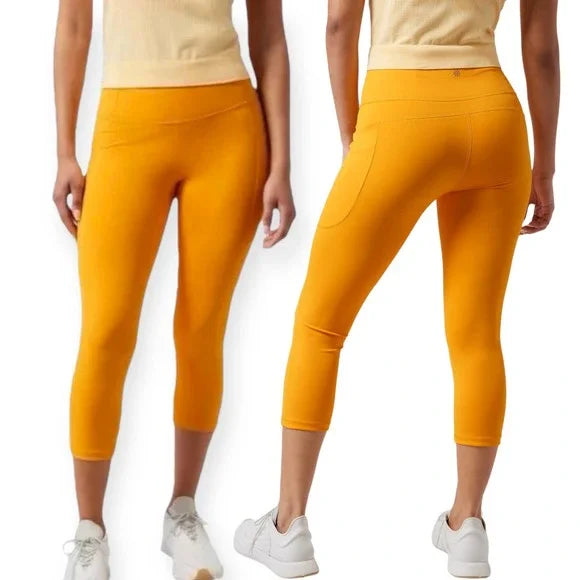 ATHLETA Ultimate Stash II Capri, Radiant Sunrise 3X NEW! A8