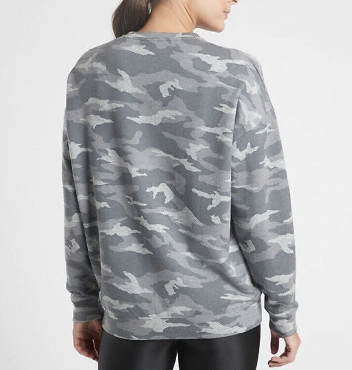 ATHLETA Studio To Street Sweatshirt, Grey Camo