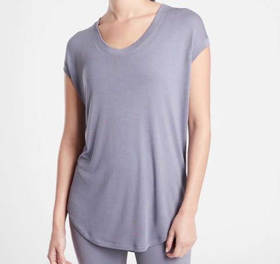 ATHLETA Cloudlight Rib Stratus Tee, Tempest Violet