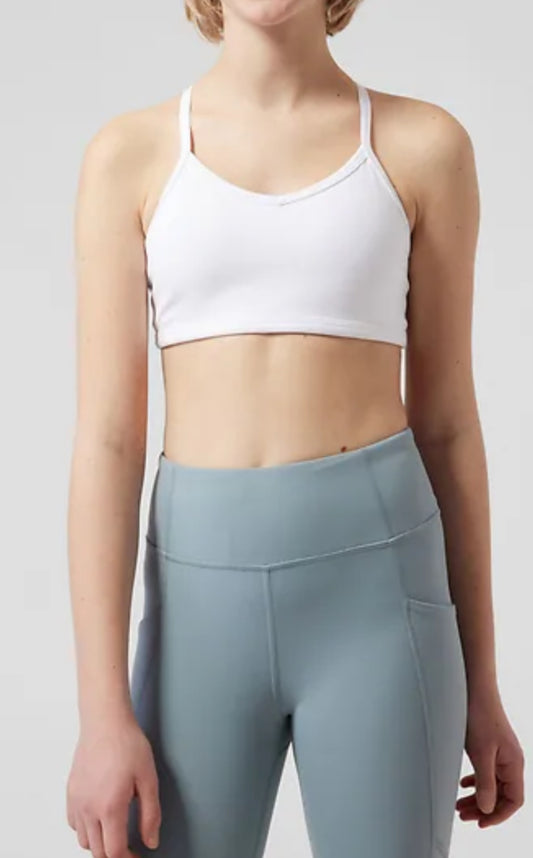 ATHLETA Girl All Day Bra white Large 12 NEW!