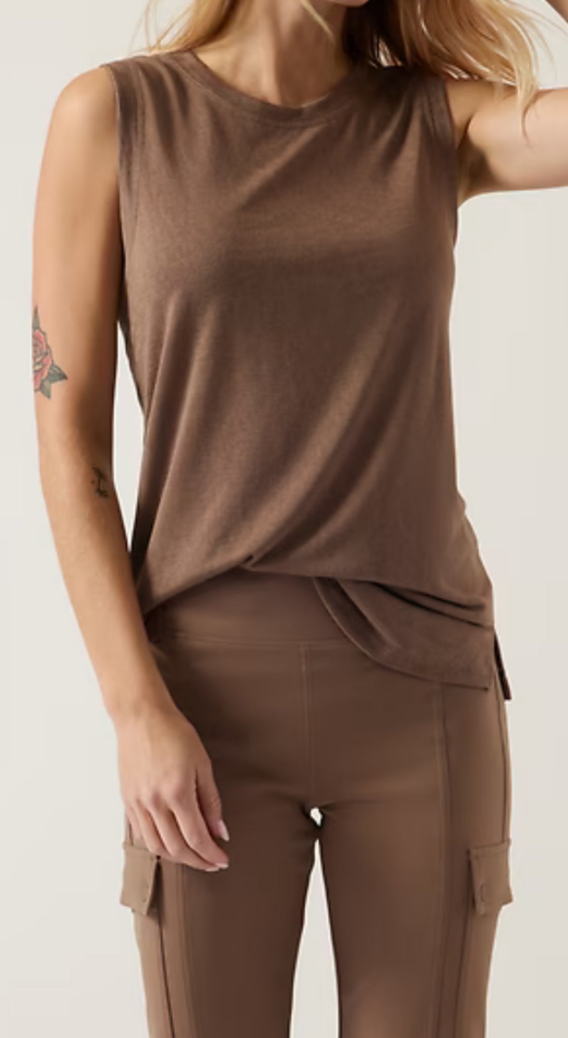 ATHLETA Breezy Tank Pyrite Brown, Medium NEW! (A1)