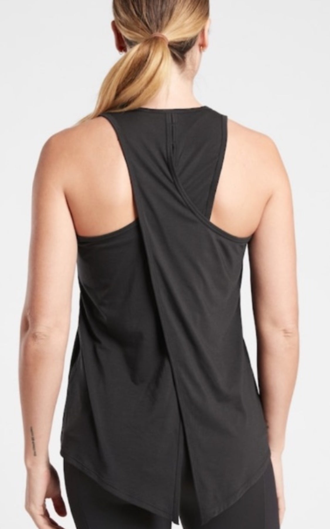 ATHLETA Essence Tie Back Tank, Black 2X NEW!A3