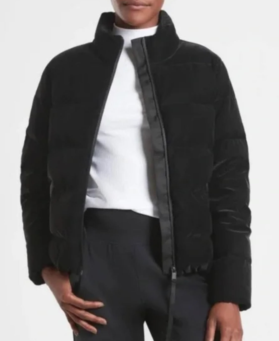 Athleta Venice Odyssey Down Jacket, Black, Medium New! B3