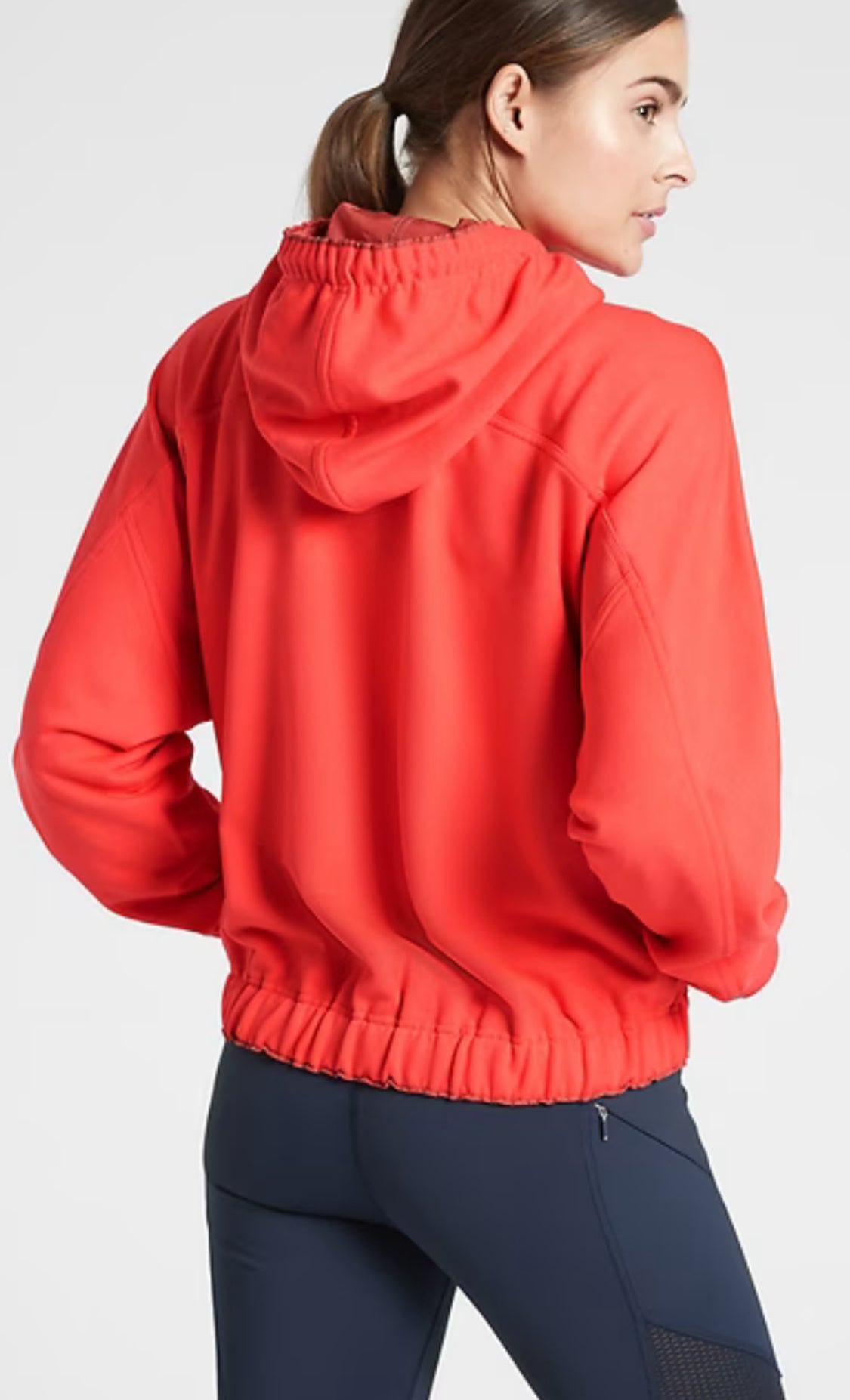 ATHLETA Ascend Warm Up Hoodie, Coral, Large New! B4