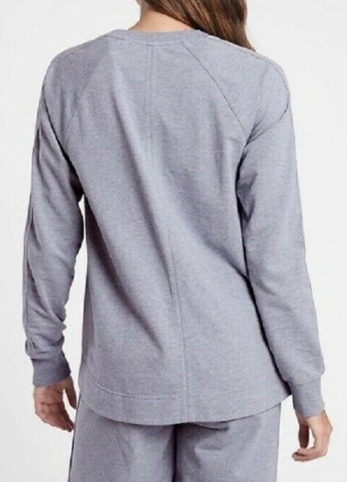 ATHLETA Farallon Swing Sweatshirt, Heathered Blue, XL NEW! B9