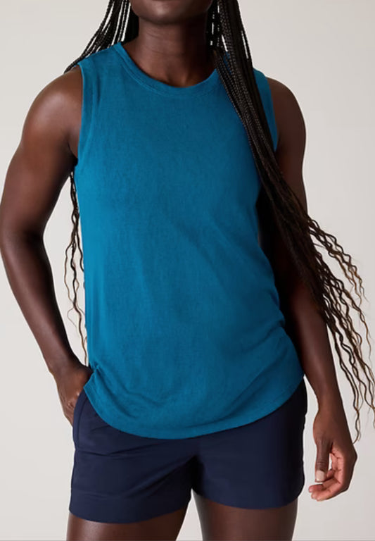 ATHLETA Breezy Tank Dark Lapis Blue, Large  NEW! (A1)