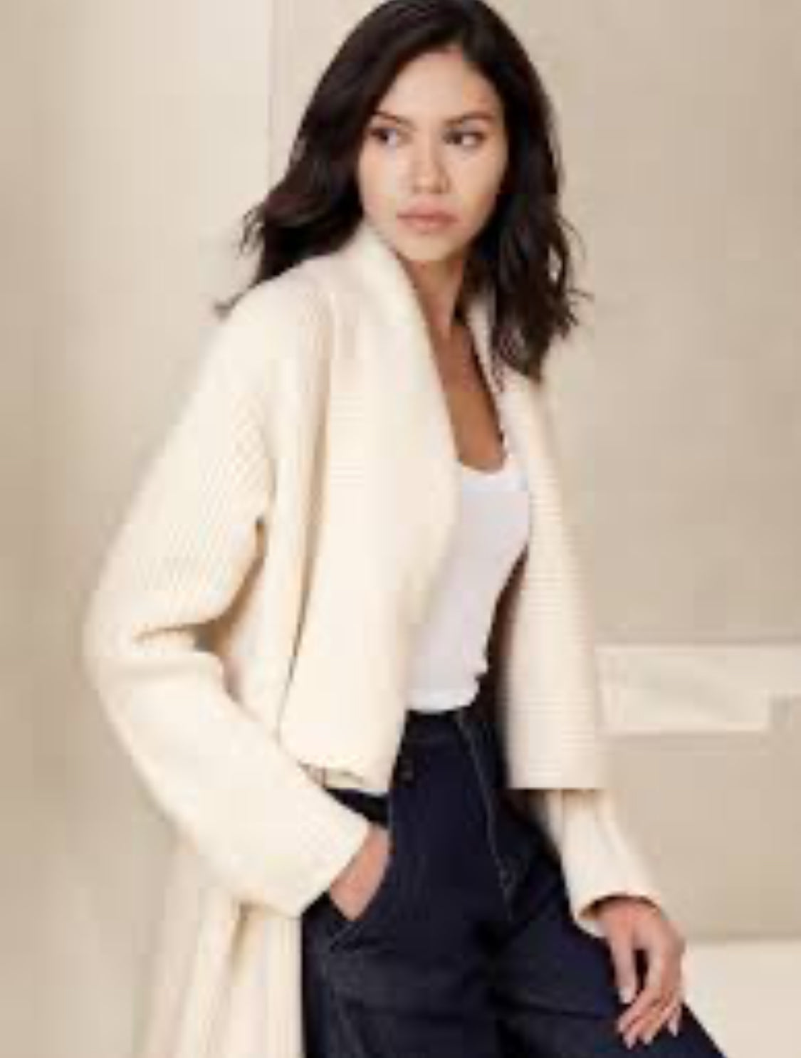 Banana Republic Oversized Chunky cardigan, Small, Ivory B17