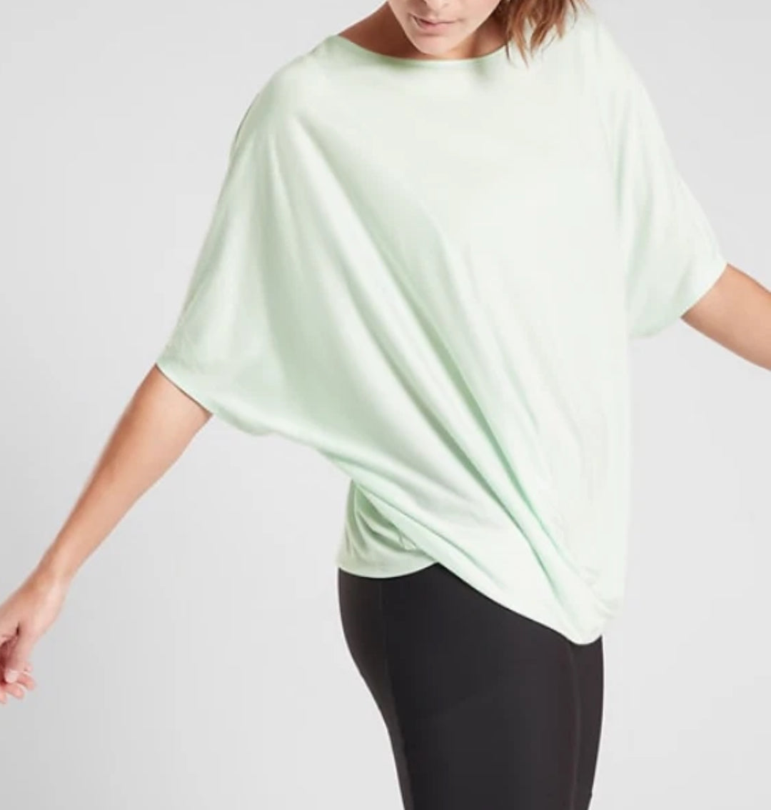 ATHLETA Dolman Tee, WHITE Small A4