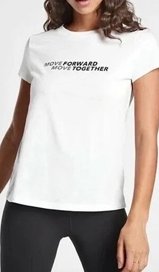 ATHLETA Power Of She Graphic Tee, BLACK, NEW!”Move Together” A4