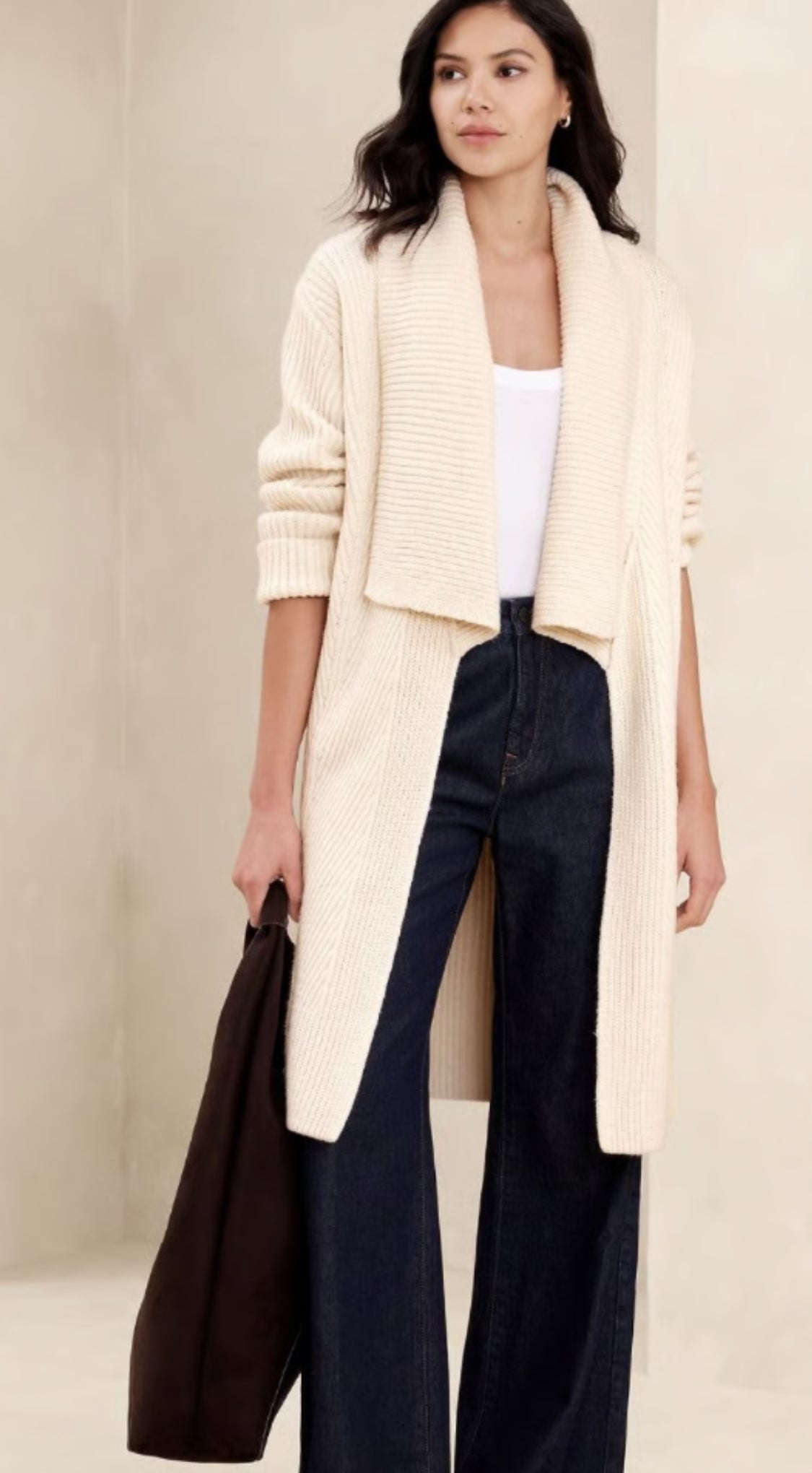 Banana Republic Oversized Chunky cardigan, Small, Ivory B17