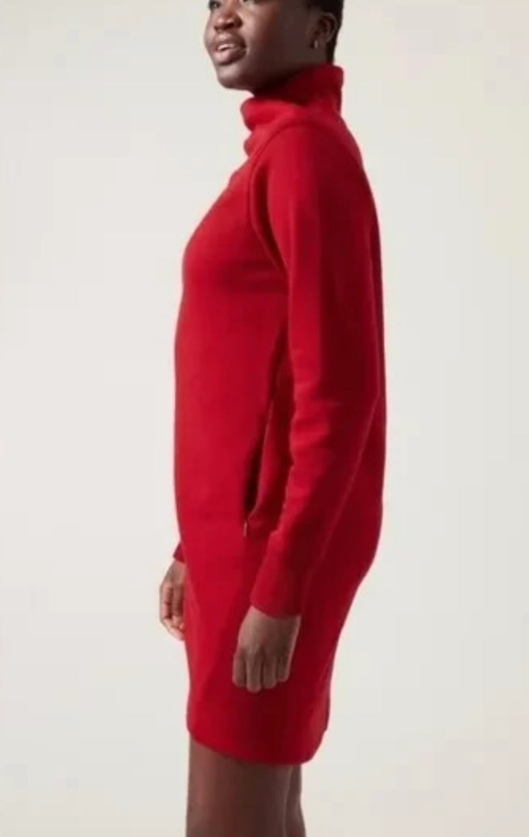 ATHLETA Cozy Karma Asym Sweatshirt Dress, Red New! 2X B10