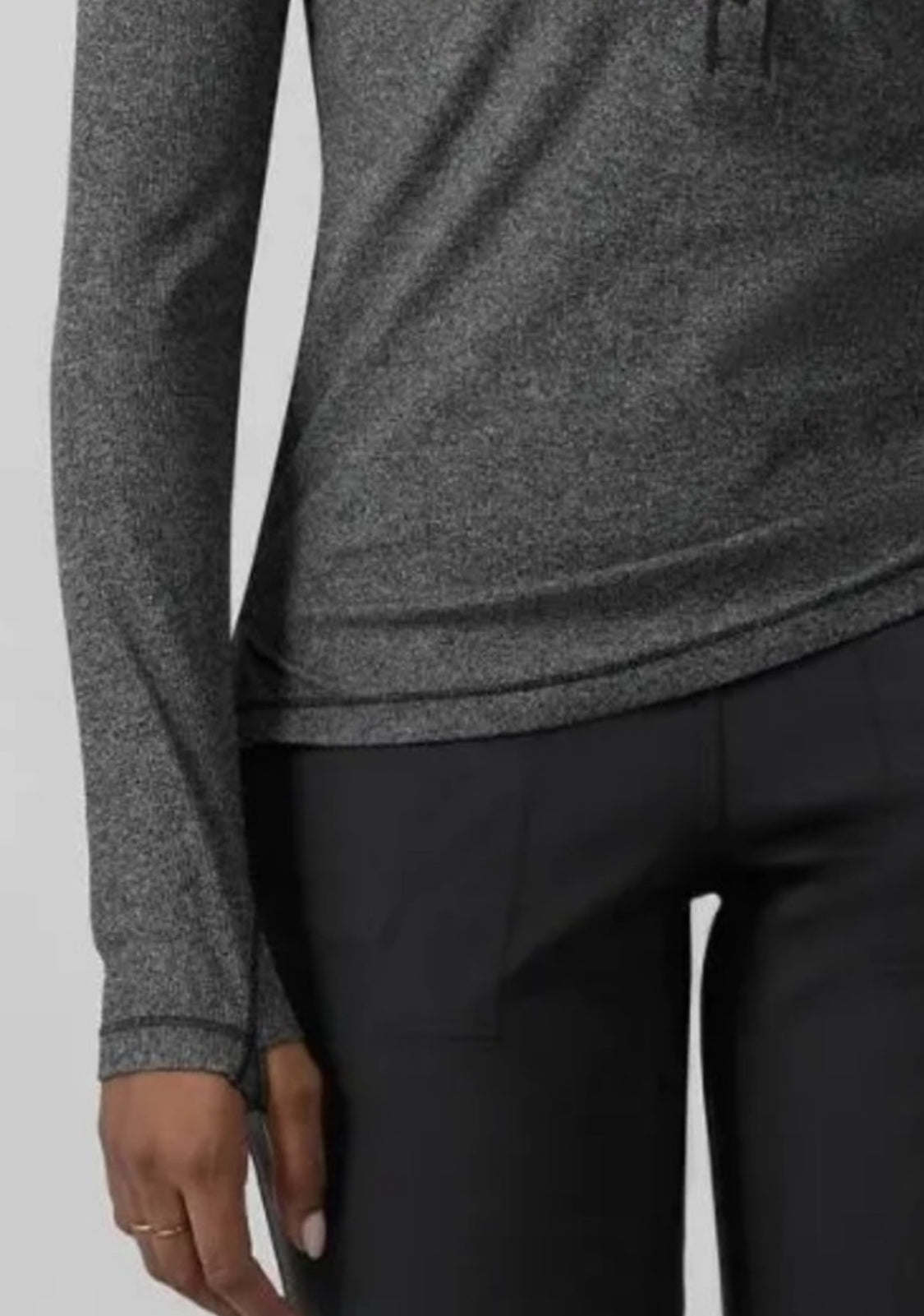 ATHETA Uptempo Ribbed Henley, Charcoal, XL New! B11