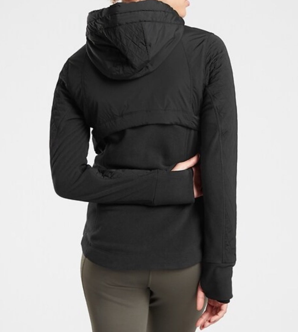 ATHLETA Cold Front Hybrid Jacket, Black Large, New!  B5