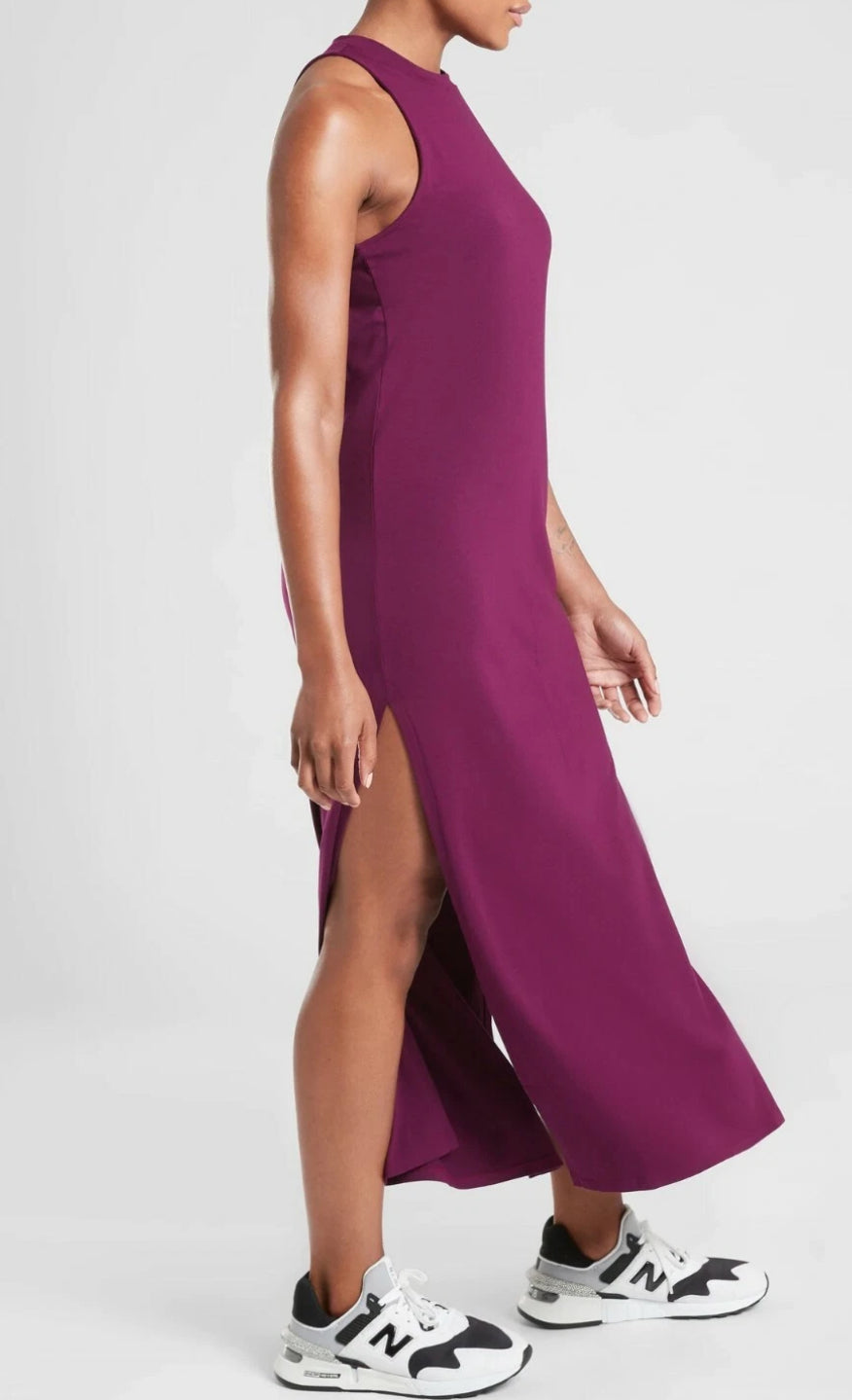 ATHLETA Destination Maxi Dress, Velvet Plum, Medium New! B11