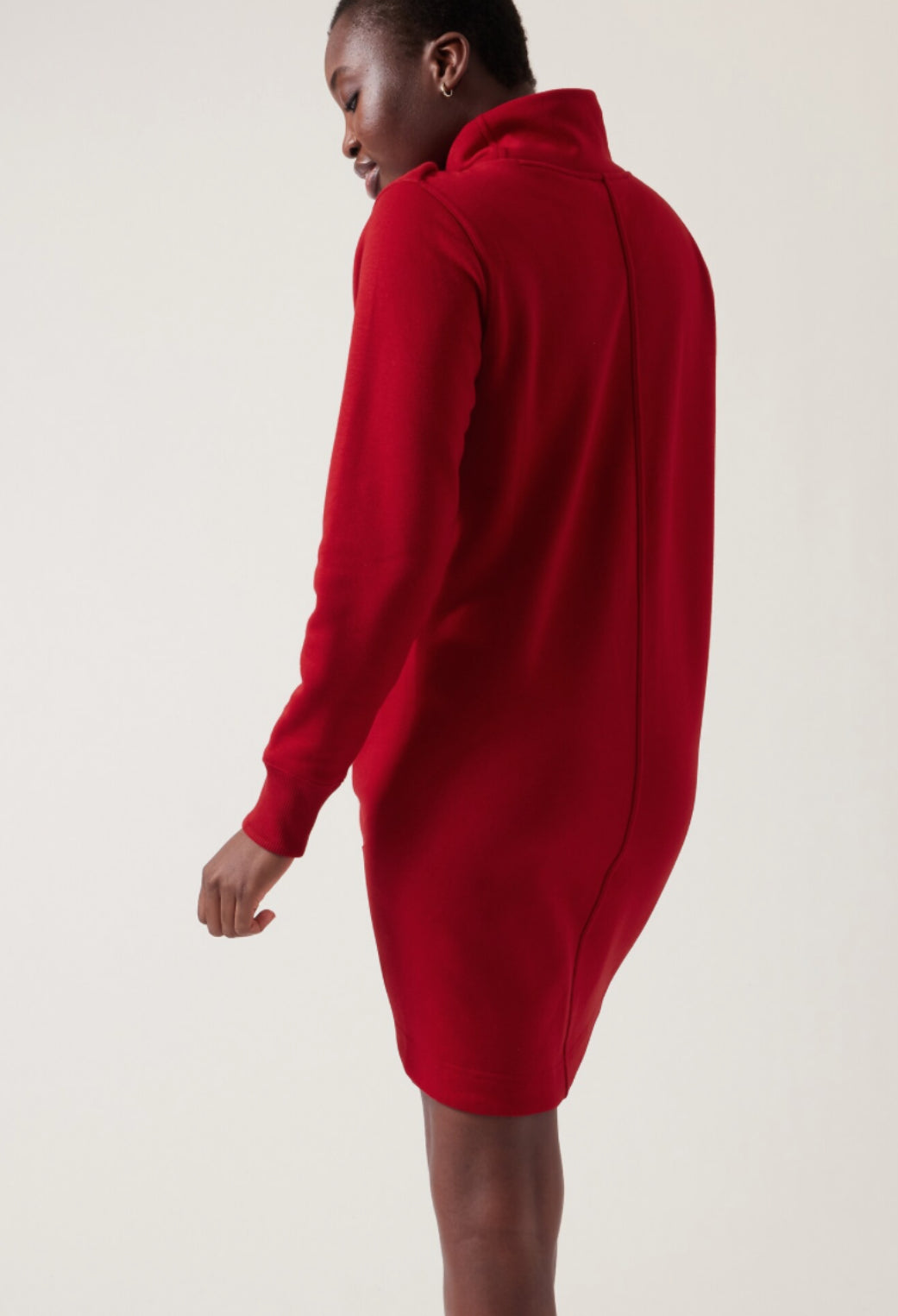 ATHLETA Cozy Karma Asym Sweatshirt Dress, Red New! 2X B10