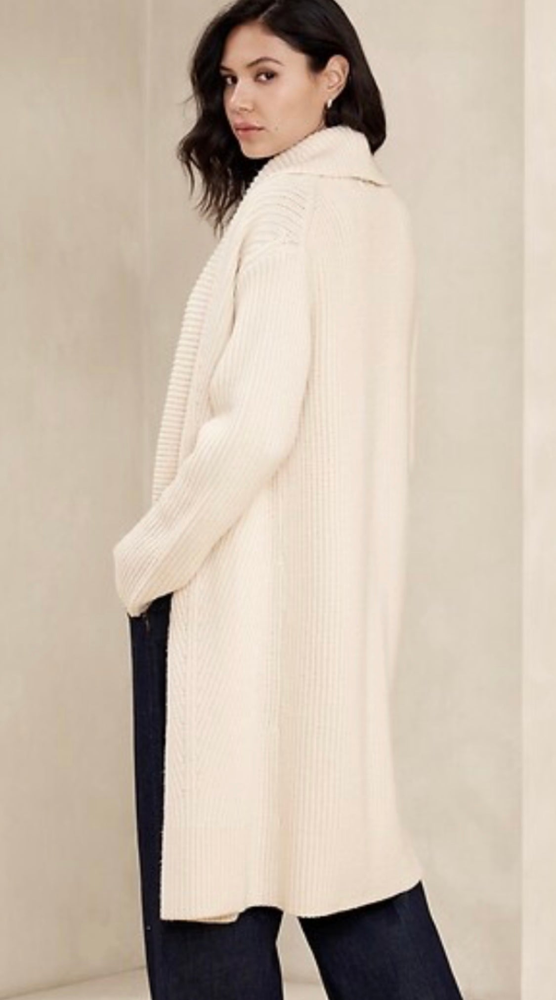 Banana Republic Oversized Chunky cardigan, Small, Ivory B17