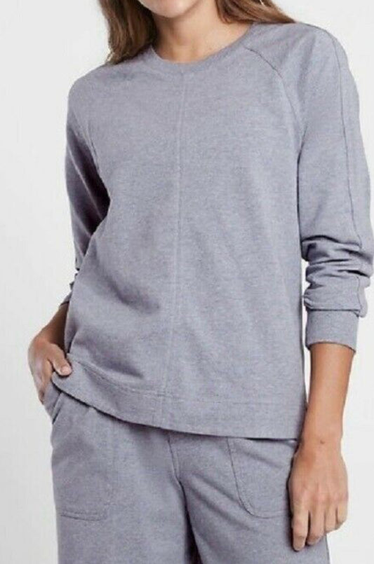 ATHLETA Farallon Swing Sweatshirt, Heathered Blue, XL NEW! B9