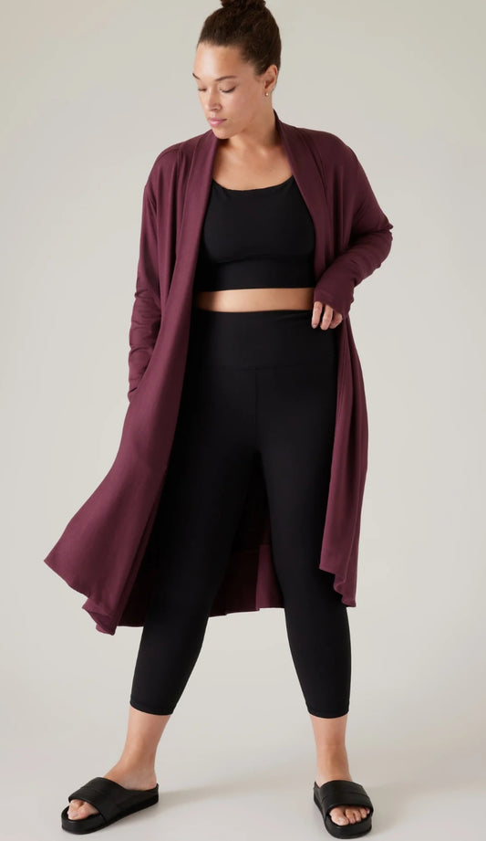 ATHLETA Pranayama Long Wrap, Aubergine,  Medium New! B1