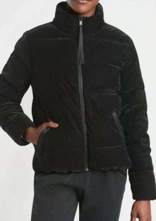Athleta Venice Odyssey Down Jacket, Black, Medium New! B3