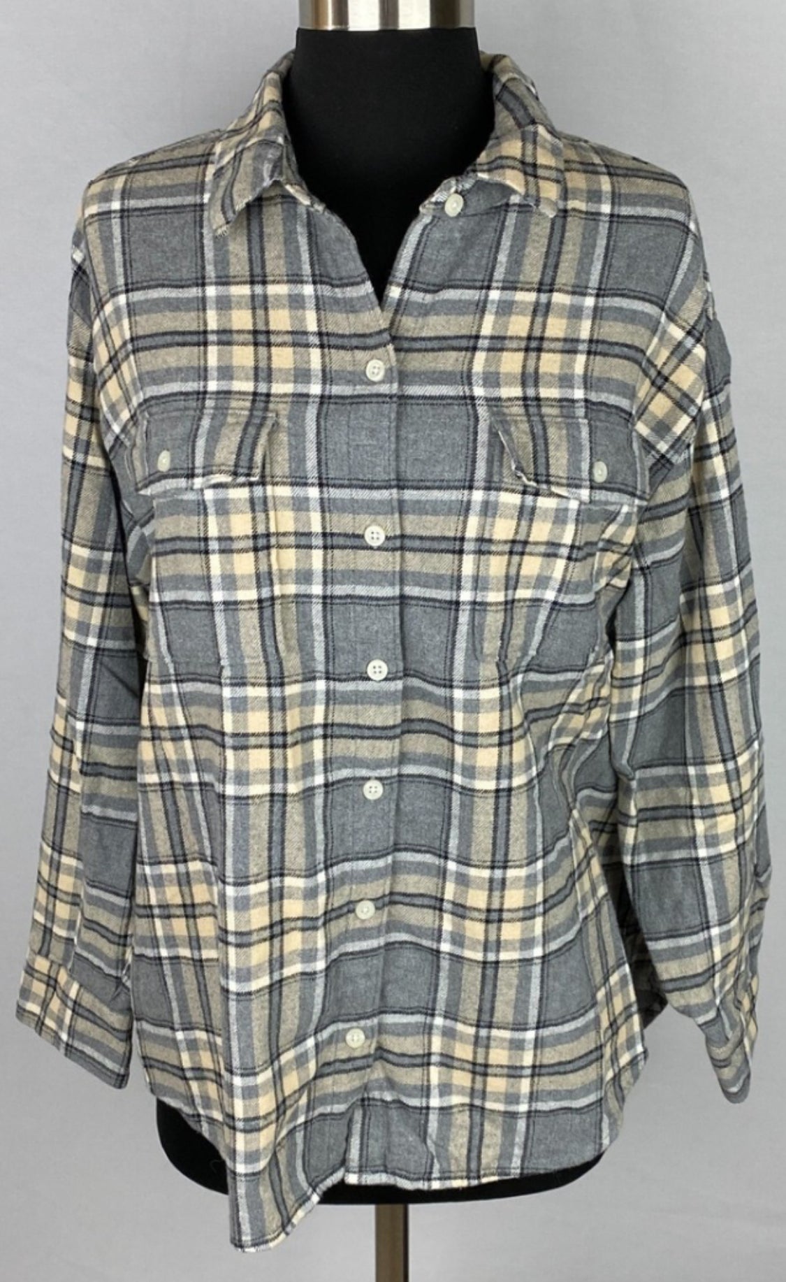 OLD NAVY The Boyfriend Flannel Shirt, Large, New! B14