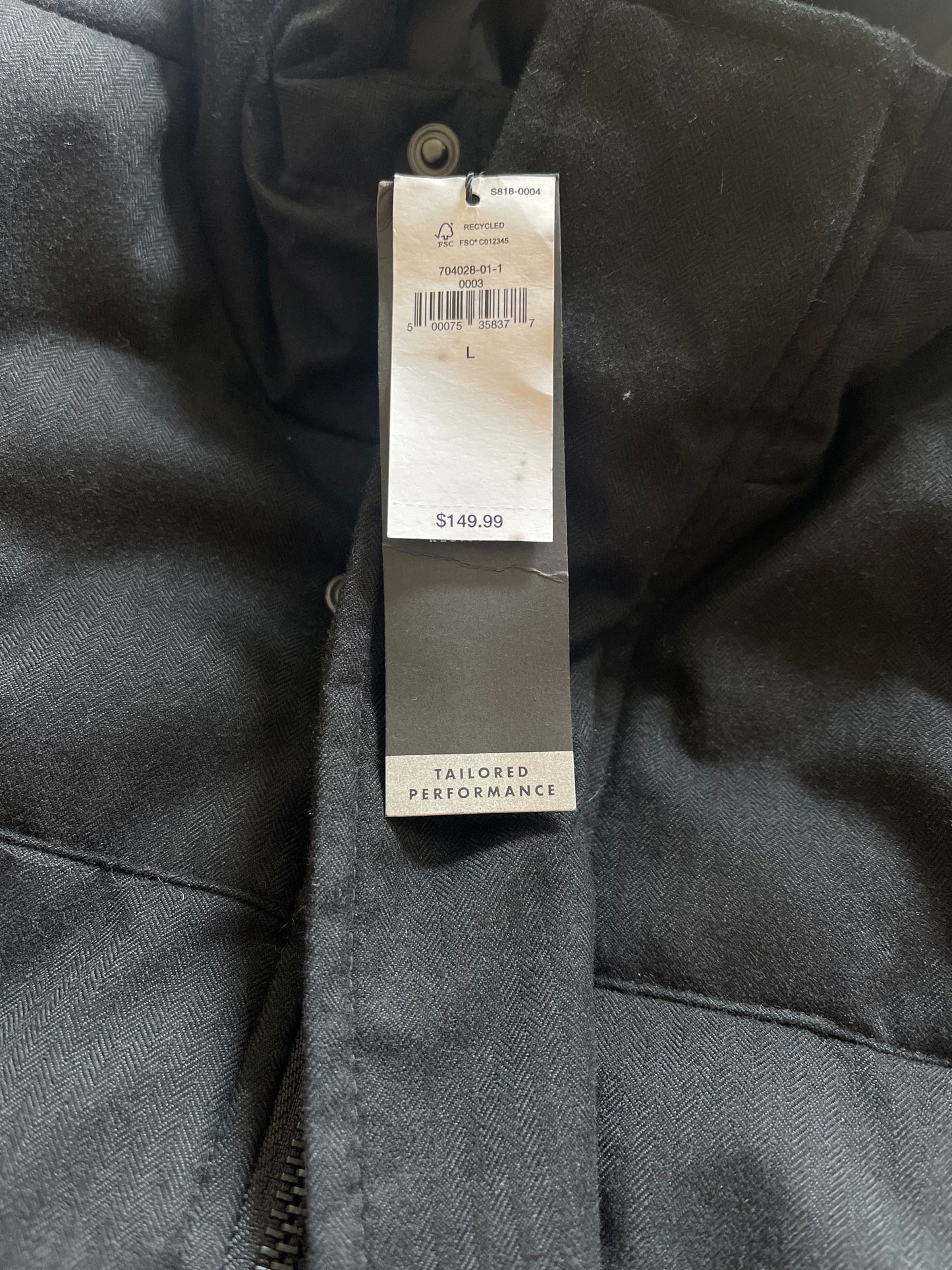 Banana Republic Men’s Tailored Performance,  Hooded Down Jacket,  Black Large New! B7
