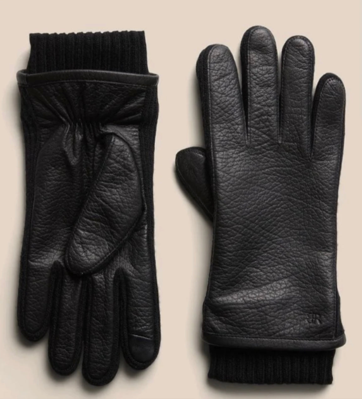 Banana Republic Knit Cuffed Leather Gloves