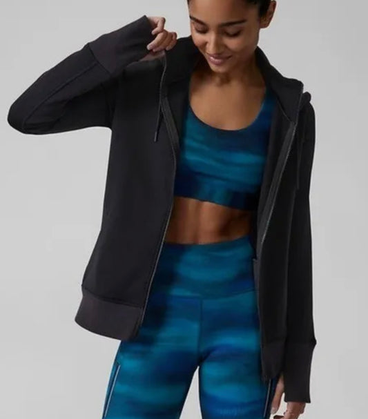 ATHLETA Altitude Polartec Triumph Hoodie, Black, Medium New! B12
