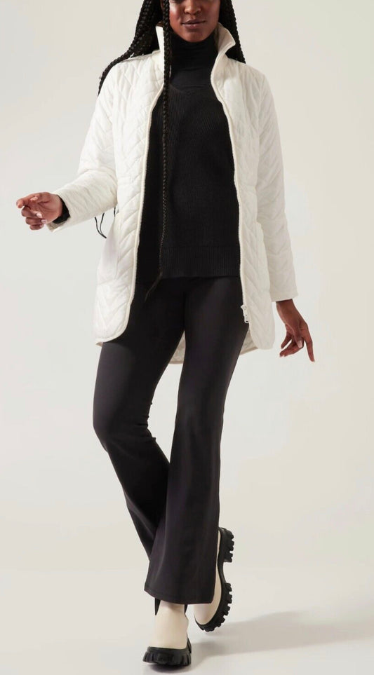 ATHLETA Mendocino Coat NEW! Large, Ivory B5