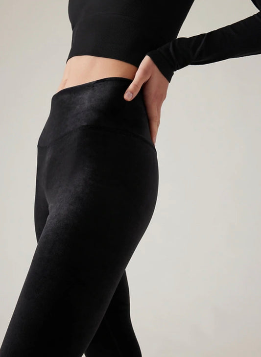 ATHLETA Elation Black Velvet Tight