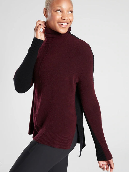 ATHLETA Transit Colorblock Turtleneck Sweater